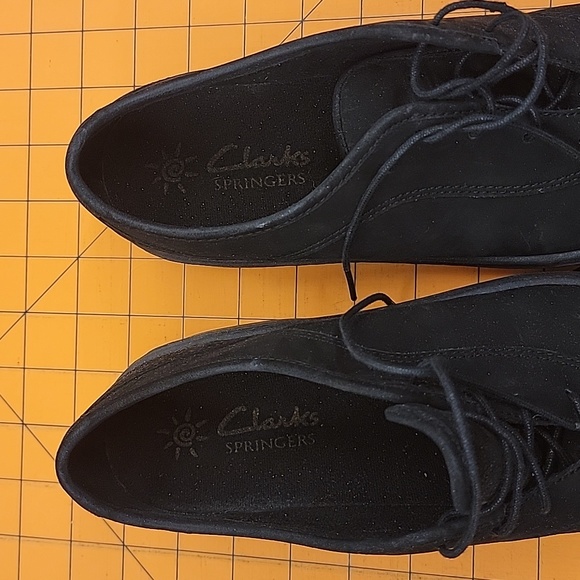 Clarks 9.5 Black Springers Leather Oxfords NIB - Picture 7 of 8